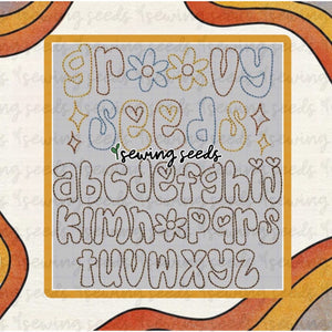 Groovy Seeds Appliqué Font - Sewing Seeds