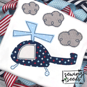 Helicopter Applique SS - Sewing Seeds