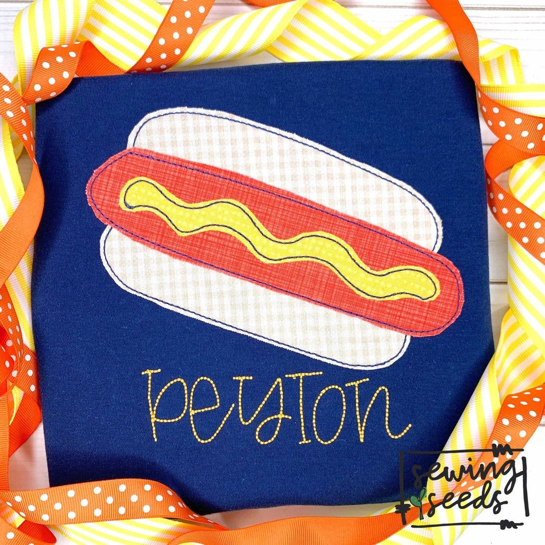 Hot Dog Applique SS - Sewing Seeds