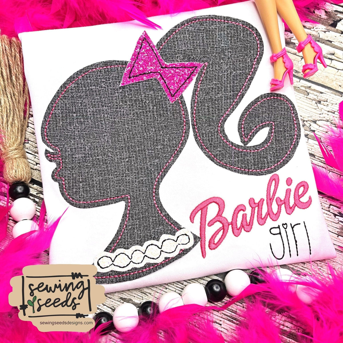Inspired Barbie Applique Design – Sewing Seeds