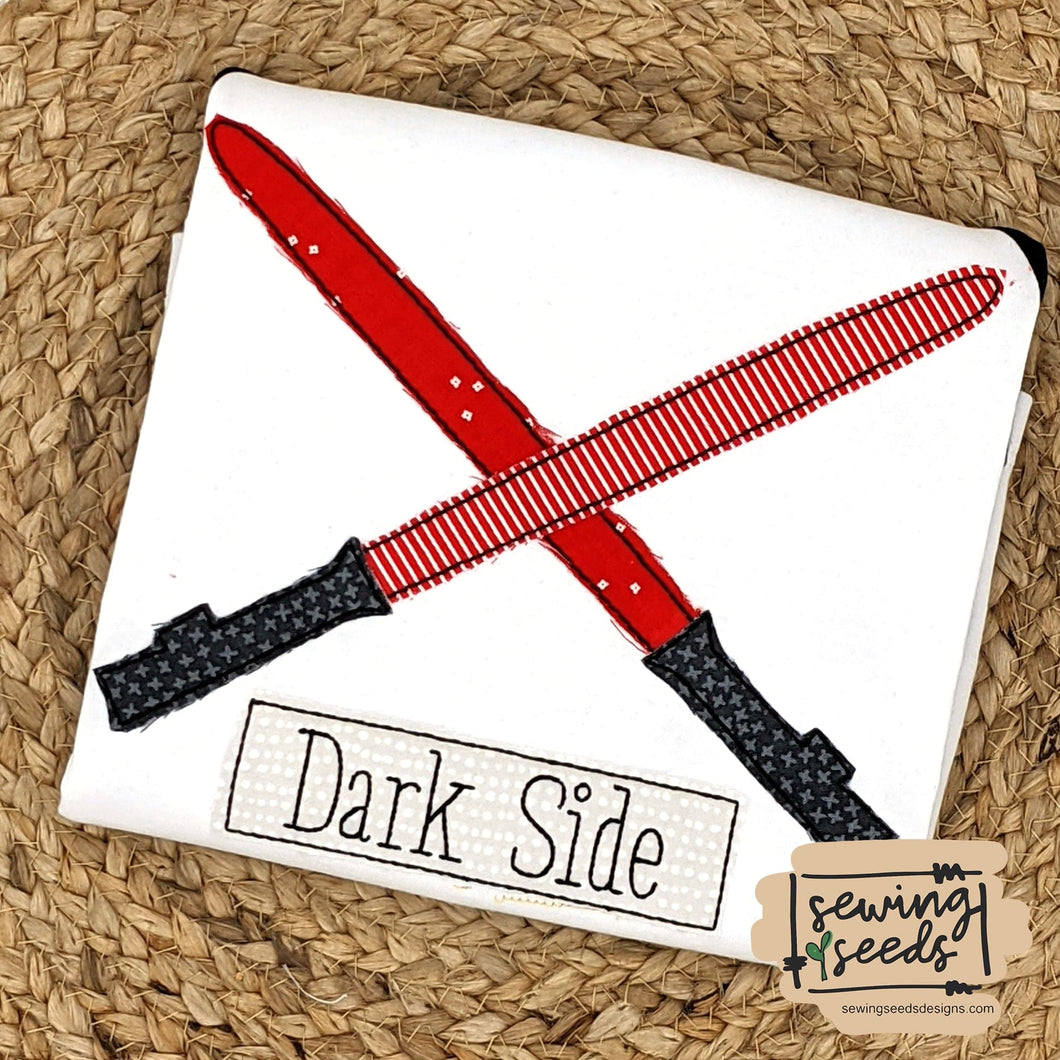 Lightsaber with Name Tag Applique SS - Sewing Seeds