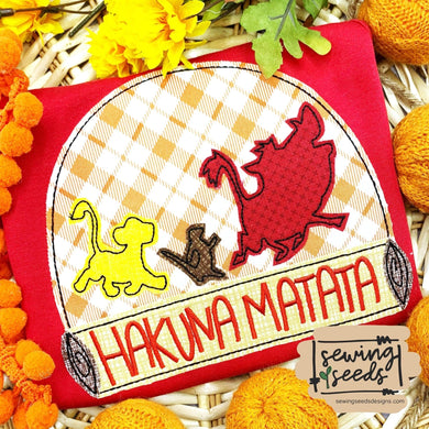 Lion King Hakuna Matata Applique SS - Sewing Seeds