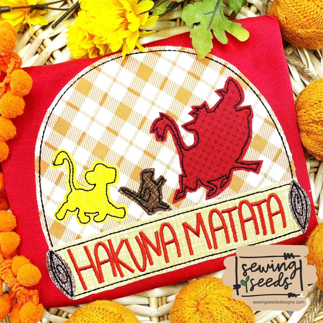 Lion King Hakuna Matata Applique SS - Sewing Seeds