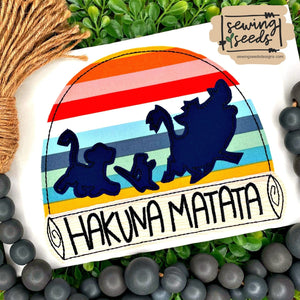 Lion King Hakuna Matata Applique SS - Sewing Seeds