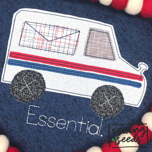 Mail Truck Applique SS - Sewing Seeds