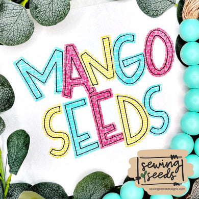 Mango Seeds Applique Font - Sewing Seeds