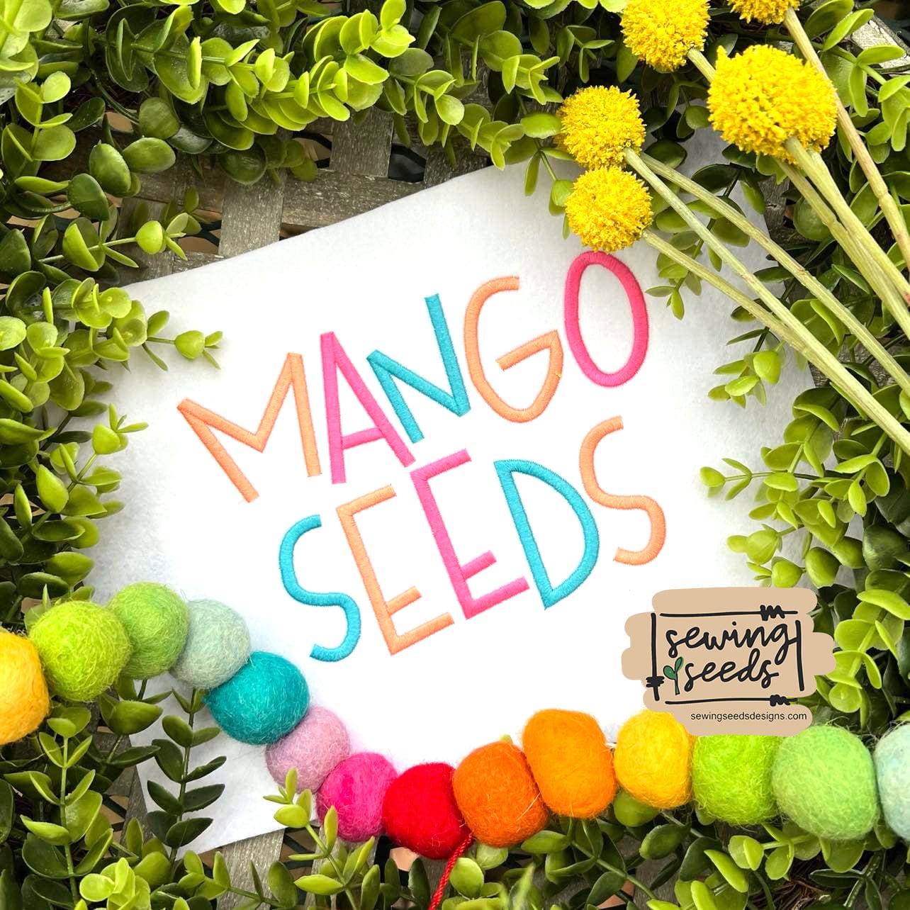 Mango Seeds Embroidery Font Sewing Seeds