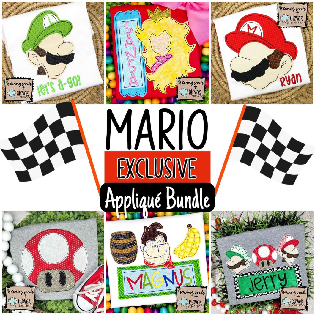 Mario Appliqué Exclusive Bundle - Sewing Seeds