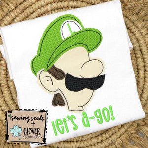 Mario Bro GREEN Applique - Sewing Seeds