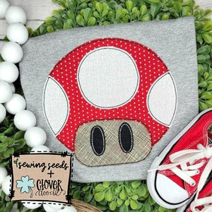 Mario Mushroom Applique - Sewing Seeds