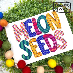 Melon Seeds Applique Font - Sewing Seeds