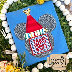 Mickey Birthday Hat Applique SS - Sewing Seeds