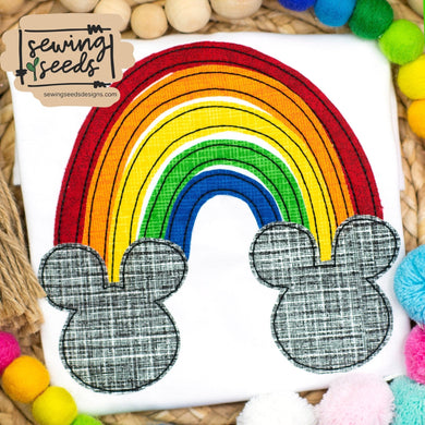 Mouse Rainbow Applique SS - Sewing Seeds