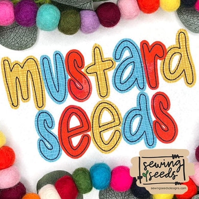 Mustard Seeds Applique Font - Sewing Seeds