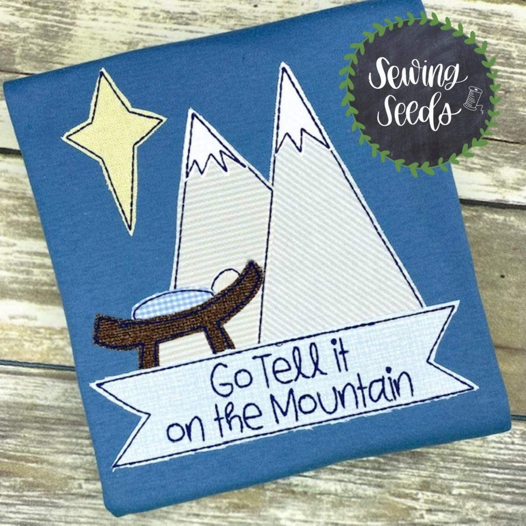 Nativity Go Tell it on the Mountain Applique SS - Sewing Seeds