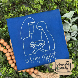 O Holy Night Nativity Christmas Embroidery SS - Sewing Seeds