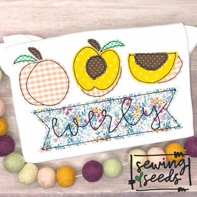 Peach Trio Applique SS - Sewing Seeds