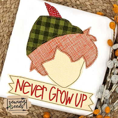 Peter Pan Never Grow Up Applique SS - Sewing Seeds