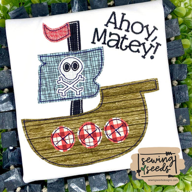 Pirate Ship Applique SS - Sewing Seeds