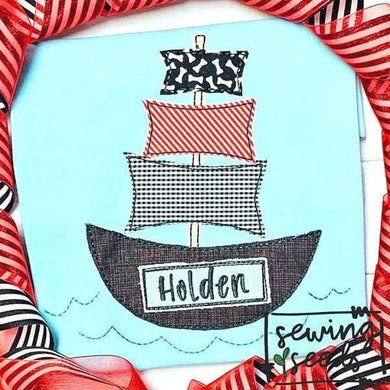 Pirate Ship Applique SS - Sewing Seeds