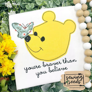 Pooh Bear Applique SS - Sewing Seeds