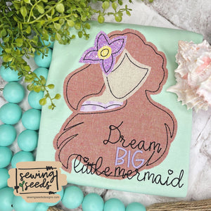 Princess Ariel Mermaid Applique - Sewing Seeds