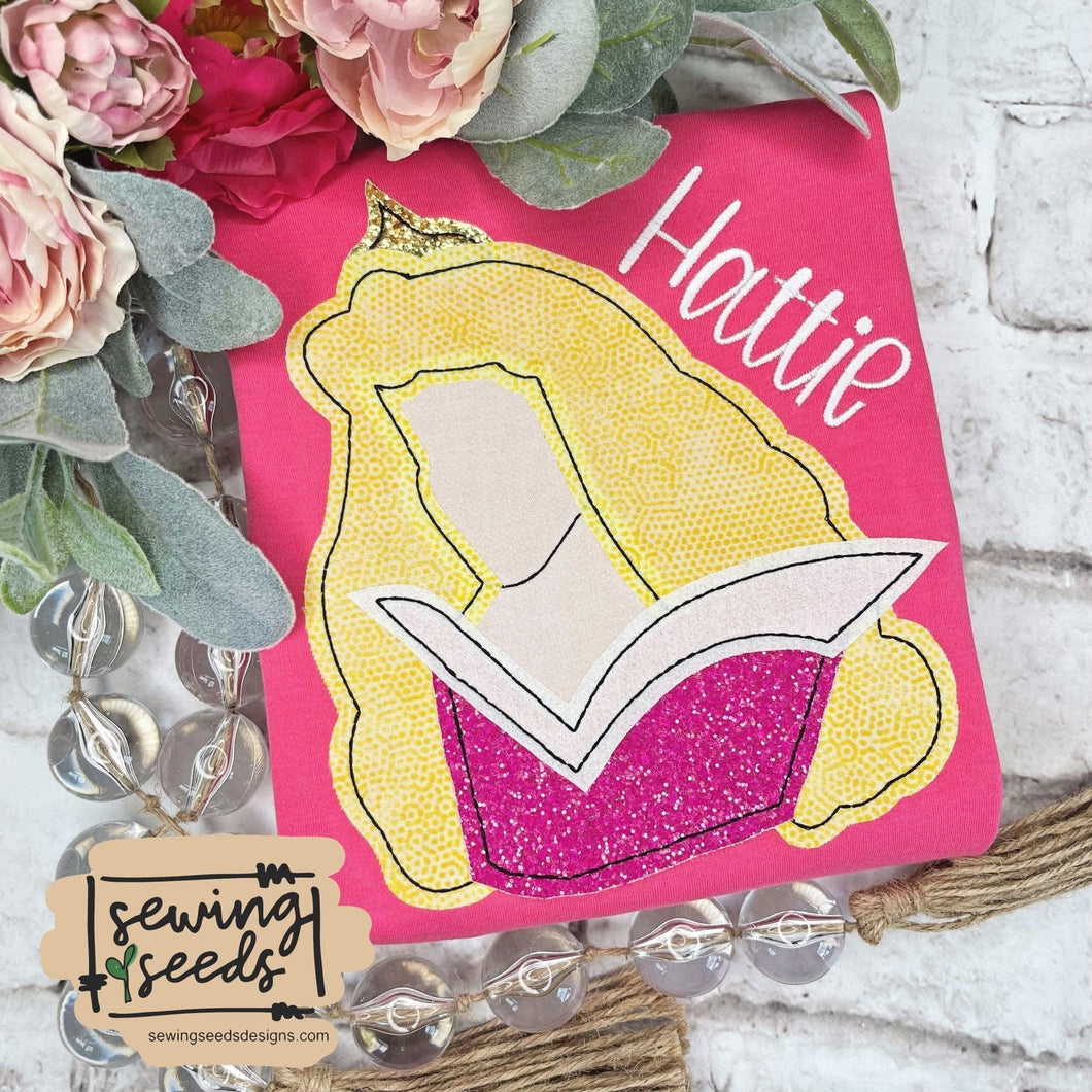 Princess Aurora Sleeping Beauty Applique - Sewing Seeds