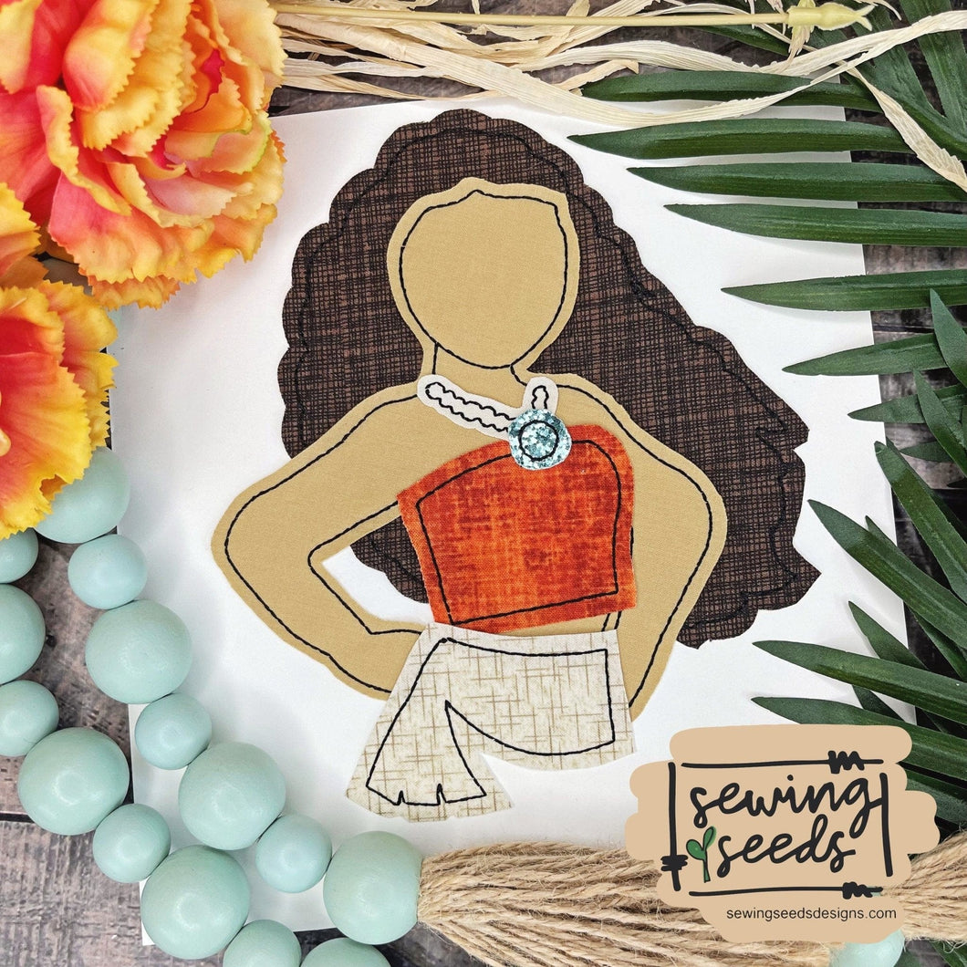 Princess Moana Applique - Sewing Seeds