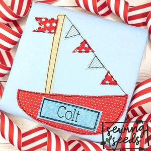 Sailboat Applique SS - Sewing Seeds