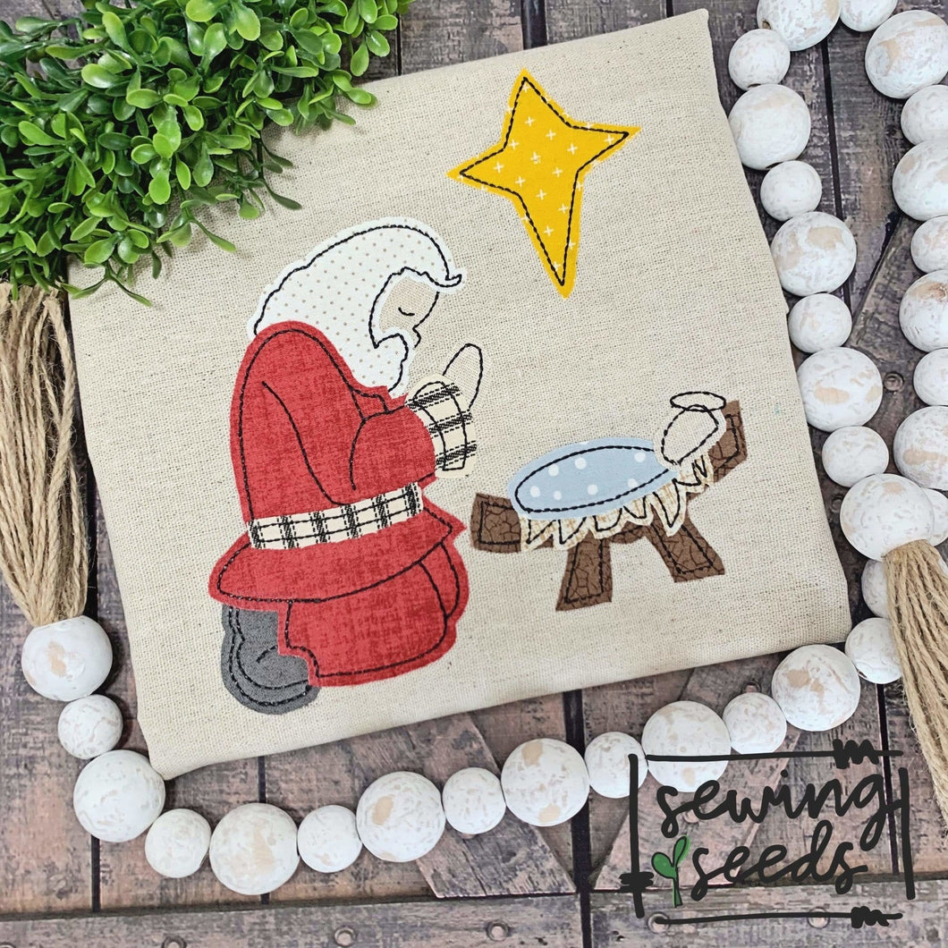 Santa and Baby Jesus Applique SS - Sewing Seeds