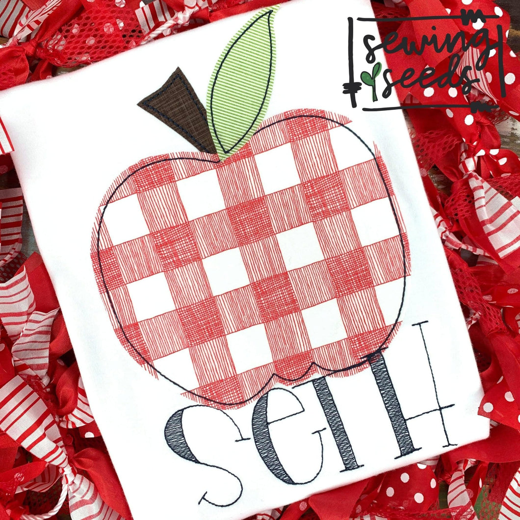 School Apple Applique SS - Sewing Seeds