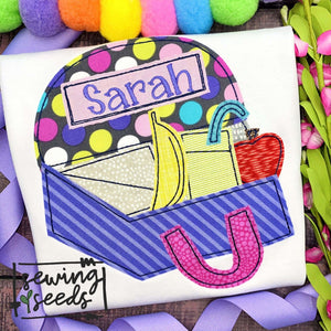 School Lunch Box Applique SS - Sewing Seeds