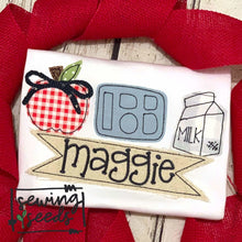 Load image into Gallery viewer, School Lunch Trio with Bow Applique SS - Sewing Seeds
