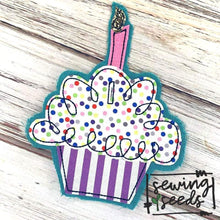 Load image into Gallery viewer, Scribble Birthday Cupcake Banner Applique SS - Sewing Seeds