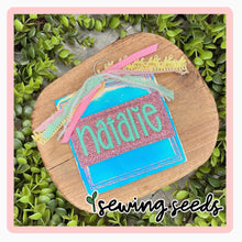 Load image into Gallery viewer, Scribble Square with Name Tag BAG TAG SS - Sewing Seeds