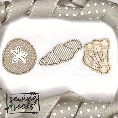 Sea Shell Trio Applique SS - Sewing Seeds