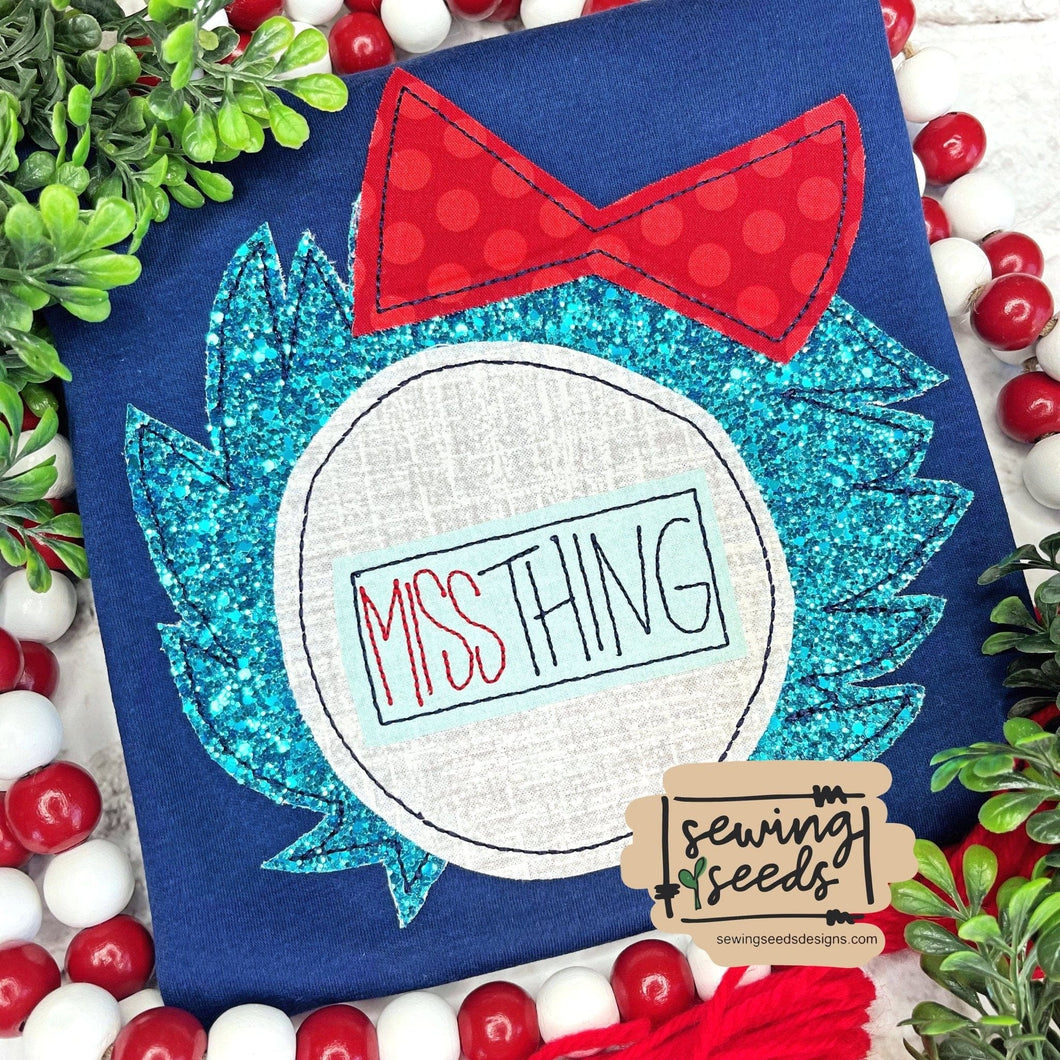 Seuss Miss Thing with Bow Applique SS - Sewing Seeds