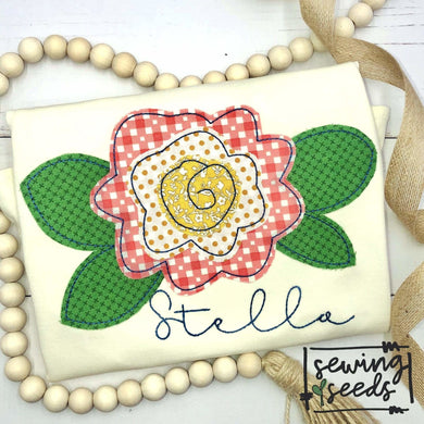 Shabby Floral Flower Applique SS - Sewing Seeds