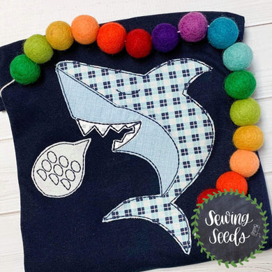 Shark Applique Applique SS - Sewing Seeds