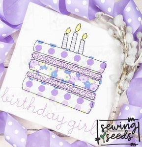 Simple Birthday Cake Applique SS - Sewing Seeds