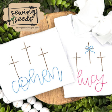 Simple Cross Trio Embroidery SS - Sewing Seeds