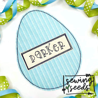 Simple Easter Egg with Name Tag SS - Sewing Seeds