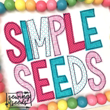 Load image into Gallery viewer, Simple Seeds Applique Font SS - Sewing Seeds