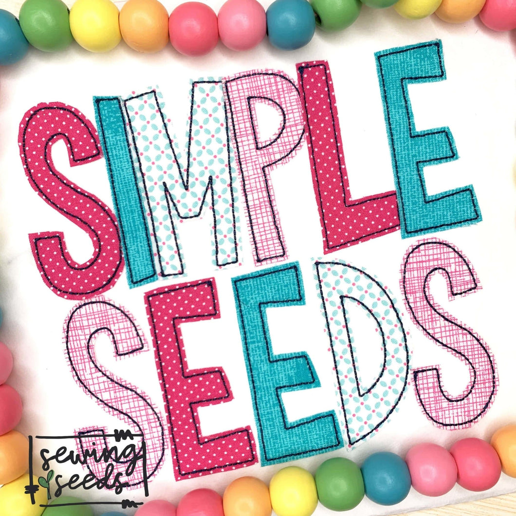 Simple Seeds Applique Font SS - Sewing Seeds