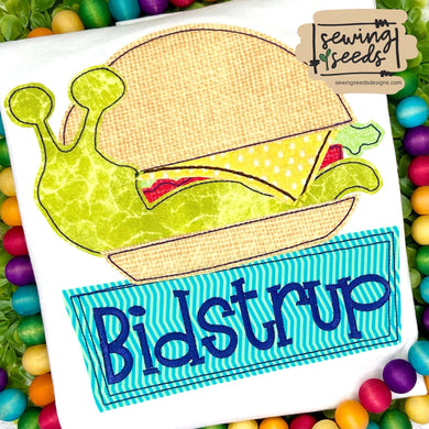Slug Burger BOY Applique SS - Sewing Seeds