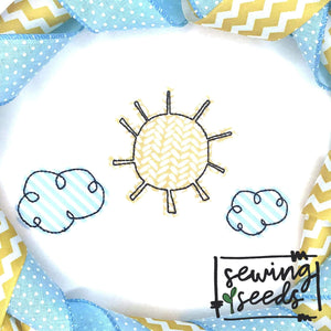 Sunshine with Clouds Applique SS - Sewing Seeds