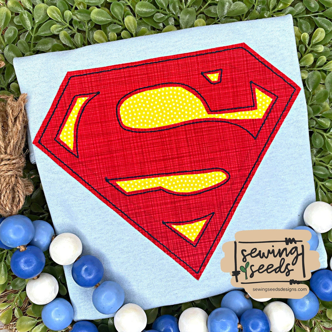 Superhero Superman Applique - Sewing Seeds