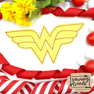 Superhero Wonder Woman Applique - Sewing Seeds