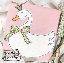 Load image into Gallery viewer, Swan with Bow Applique SS - Sewing Seeds