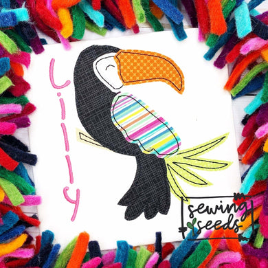 Toucan Bird Applique SS - Sewing Seeds